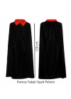 BFS  Kırmızı Yakalı Siyah Dracula Pelerin 120 cm
