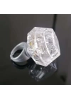 BFS   Kristal Tasarımlı Led Glow Işıklı 3 Modlu Gümüş Yüzük 3.5 x 5 cm