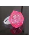 BFS   Kristal Tasarımlı Led Glow Işıklı 3 Modlu Pembe Yüzük 3.5 x 5 cm