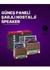BFS KTF-1428 Güneş Paneli Şarjlı Nostaljik Bluetooth Hoparlör – FM/AM/SW Radyo, USB/SD Desteği, Taşınabilir Tasarım