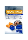 BFS  Kulak Tıkacı - İpli Silikon Kulak Tıkacı Seyahat Deniz Uyku Kulak Tıkacı 10 LU SET