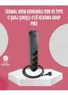 BFS Led Anahtarlı Akım Korumalı Çoklu Priz 4 Priz 3 USB Girişli
