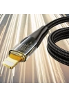 BFS  Led Işık Uçlu Sağlam İp Kablolu USB to Lightning Hızlı Şarj Kablosu