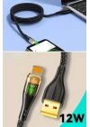 BFS  Led Işık Uçlu Sağlam İp Kablolu USB to Lightning Hızlı Şarj Kablosu