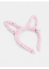 BFS   Led Işıklı Peluş Pofuduk Tavşan Kulak Tavşan Taç Pembe 17X23 cm