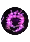 BFS   Led Işıklı Rengarenk Yanan 3 Fonksiyonlu Otrişli Parti Tacı Pembe Renk 12x12 cm