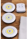BFS Led Lamba 3lü Uzaktan Kumandalı Yapışkanlı Beyaz Işık