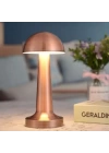 BFS  Mantar Model Bronz Renk Şarjlı Dokunmatik 3 Renkli LED Masa ası