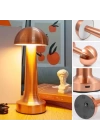 BFS  Mantar Model Bronz Renk Şarjlı Dokunmatik 3 Renkli LED Masa ası