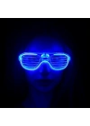 BFS Mavi Led Işıklı Parti Gözlüğü - Neon Glow Şerit Gözlük 3 Modlu