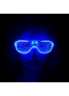 BFS  Mavi Led Işıklı Parti Gözlüğü - Neon Glow Şerit Gözlük 3 Modlu