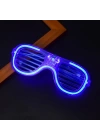 BFS  Mavi Led Işıklı Parti Gözlüğü - Neon Glow Şerit Gözlük 3 Modlu