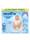 BFS   Molfix Bebek Bezi Ultra Fırsat Paketi 3 Beden 4-9 Kg 108 Adet