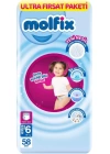 BFS   Molfix Külot Bez Ultra Fırsat Paketi 6 Beden 15+ Kg 58 Adet