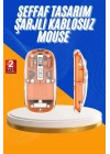 BFS Mouse Fare Kablosuz Mouse Fare Şarjlı Bluetooth Sessiz 5 Tuşlu Şeffaf