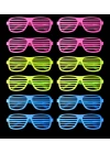 BFS Neon Fosforlu Panjur Gözlük 12 Adet – 80’ler 90’lar Parti Stili