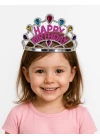 BFS Nessiworld  Gümüş Renk Happy Birthday Yazılı Doğum Günü Tacı 60 cm
