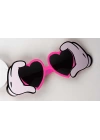 BFS Nessiworld  Pembe Renk Kalp Şekilli El Figürlü Parti Gözlüğü 21x8 cm