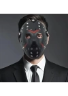 BFS Nessiworld    Siyah Renk Kırmızı Çizgili Tam Yüz Hokey Jason Maskesi Hannibal Maskesi