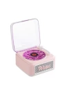 BFS Nostalji Mini Plak Görünümlü Radyolu Bluetooth Hoparlör 3d Ses Dalgası Retro Müzik Plak Pembe