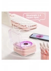 BFS Nostalji Mini Plak Görünümlü Radyolu Bluetooth Hoparlör 3d Ses Dalgası Retro Müzik Plak Pembe