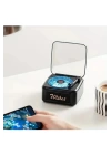 BFS Nostalji Mini Plak Görünümlü Radyolu Bluetooth Hoparlör 3d Ses Dalgası Retro Müzik Plak Siyah