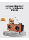 BFS Nostaljik Gramofon Bluetooth Hoparlör – FM Radyo + USB + SD Kart Destekli