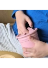BFS   OiOi Ham+Hüp Pipetli Silikon Bardak Seti Pinky Pink / Velvet Rose
