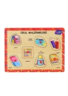 BFS   ONY-196-197 Ahşap Tutmalı Okul Malzemeleri -Onyıl Oyuncak