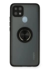 BFS  Oppo A15 Kılıf Montreal Yüzüklü Silikon Kapak - Siyah