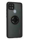 BFS  Oppo A15 Kılıf Montreal Yüzüklü Silikon Kapak - Siyah