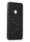 BFS  Oppo A15 Kılıf Pars Lens Yüzüklü Silikon - Siyah