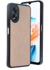BFS  Oppo A38 Kılıf Aras Deri Kapak - Pudra