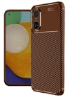 BFS  Oppo A38 Kılıf Auto Focus Karbon Kapak - Kahverengi
