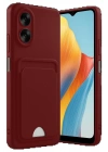 BFS  Oppo A38 Kılıf Kelvin Kartvizitli Silikon - Bordo
