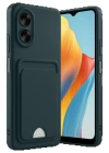 BFS Oppo A38 Kılıf Kelvin Kartvizitli Silikon - Koyu Yeşil