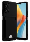 BFS  Oppo A38 Kılıf Kelvin Kartvizitli Silikon - Siyah