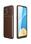 BFS  Oppo A54 4G Kılıf Auto Focus Karbon Kapak - Kahverengi