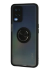 BFS  Oppo A54 4G Kılıf Montreal Yüzüklü Silikon Kapak - Siyah