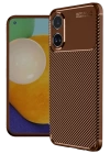 BFS  Oppo A60 Kılıf Auto Focus Karbon Kapak - Kahverengi
