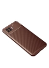 BFS  Oppo A73 Kılıf Auto Focus Karbon Kapak - Kahverengi