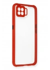 BFS Oppo A73 Kılıf Miami Şeffaf Silikon - Kırmızı