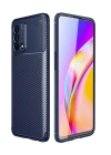BFS  Oppo A74 4G Kılıf Auto Focus Karbon Kapak - Lacivert