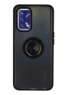 BFS  Oppo A74 4G Kılıf Montreal Yüzüklü Silikon Kapak - Siyah