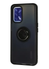 BFS  Oppo A74 4G Kılıf Montreal Yüzüklü Silikon Kapak - Siyah