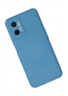 BFS Oppo A96 Kılıf Nano içi Kadife Silikon - Mavi