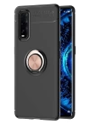 BFS  Oppo Find X2 Kılıf Range Yüzüklü Silikon - Siyah-Gold