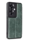 BFS  Oppo Reno 11F Kılıf Flip Cover - Koyu Yeşil