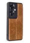 BFS  Oppo Reno 11F Kılıf Flip Cover - Taba