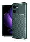 BFS  Oppo Reno 13F Kılıf Auto Focus Karbon Kapak - Koyu Yeşil